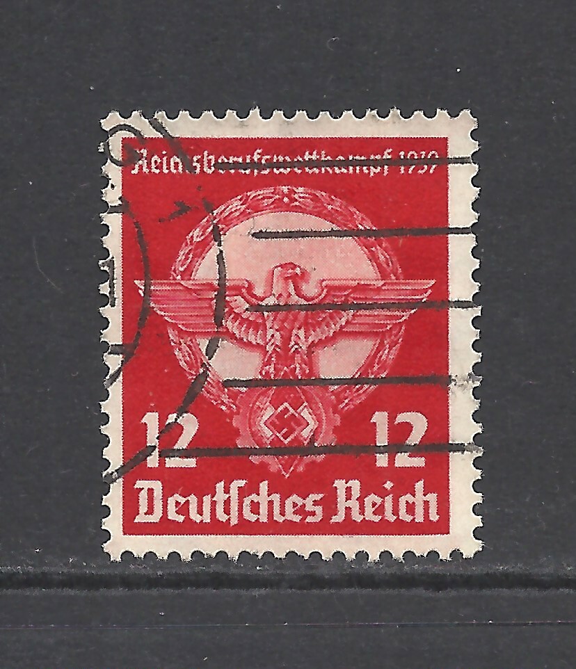 GERMANY SCOTT 491 USED VF – 1939 12pf CARMINE ISSUE
