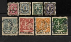 Germany Bavaria Scott #266-269, #271-274 used overprinted „Deutiches Reich“