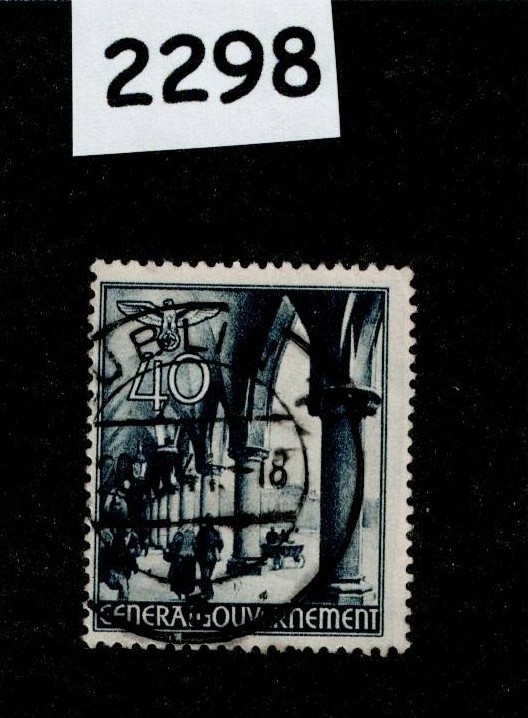 Used Stamp Sc N66 General Government Warsaw Lublin Cracow Poland WWII #2298