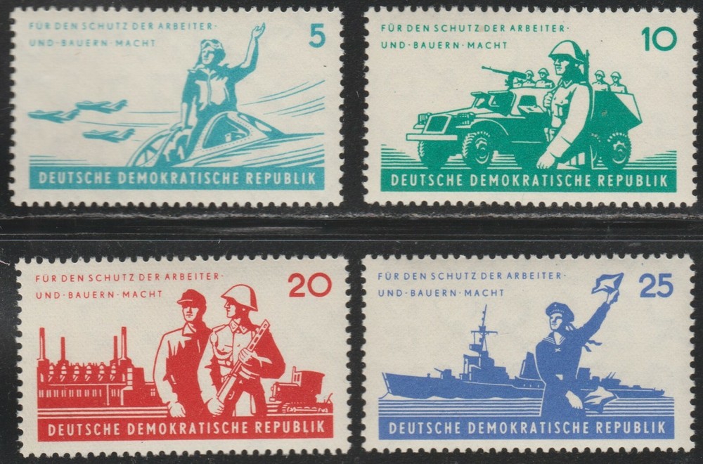 DDR 1962 SC# 598 – 601 – National People’s Army 6th anniv. – M-H Lot # 069