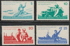 DDR 1962 SC# 598 – 601 – National People’s Army 6th anniv. – M-H Lot # 069