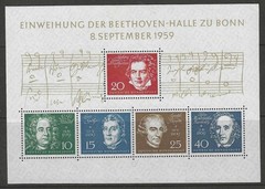 1959 GERMANY Beethoven souvenir sheet mint**, $ 33.00