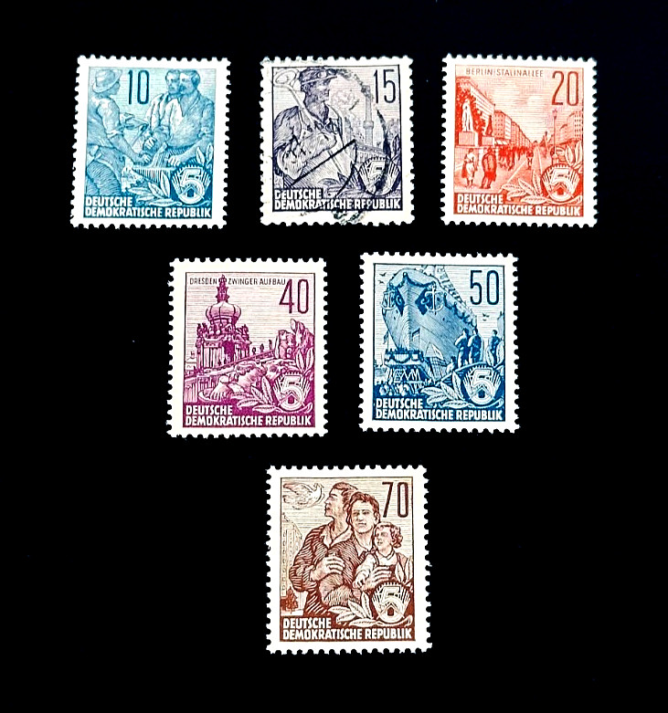GERMANY DDR Stamp Lot – 1959 Five Year Plan Mint Used r73