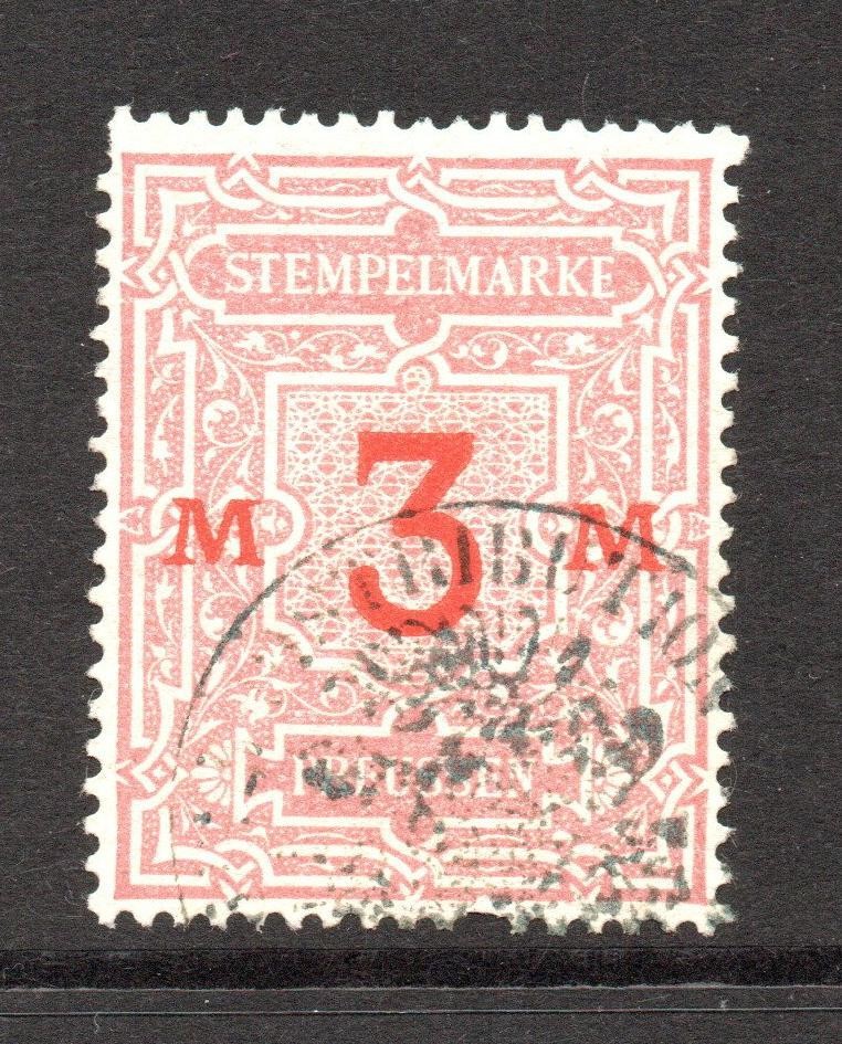 Prussia 1890s 3m Revenue Used – S60892