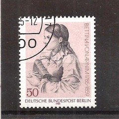 [1185] BERLIN 1985, Carimbo do dia, Goma original, Bettina von Arnim, Writer