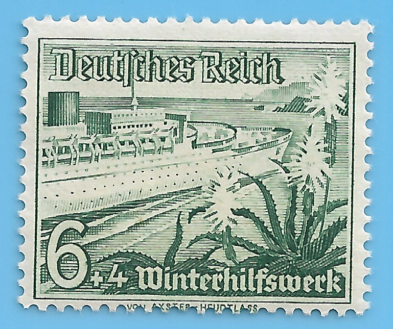 Germany WW2 German 1937 Ships Winter Relief 6+4 Stamp WW2 ERA Mi# 654