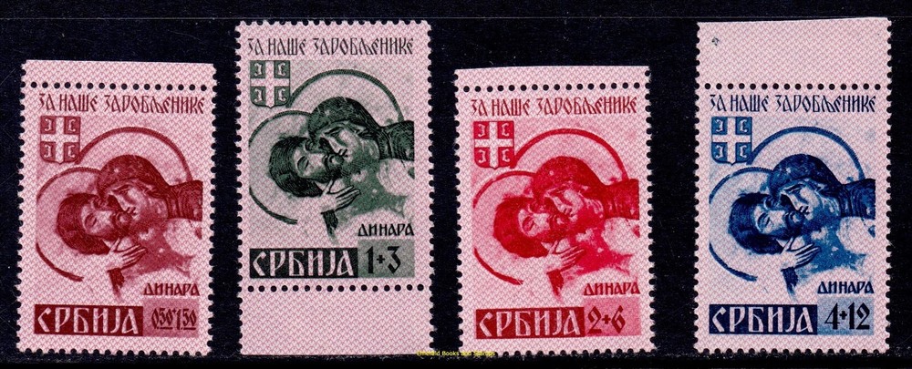 EBS German-Occupied SERBIA 1941 – POW Fund – Michel 54-57 A I – MNH** cv $479 m1