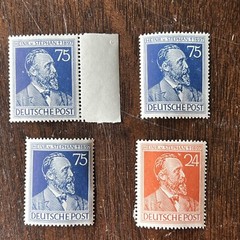 ERRORS LOT DOTS ON 4 1947 HEINRICH VON STEPHAN GERMANY STAMPS