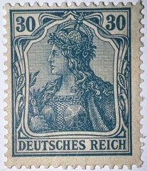 Travelstamps: Germany Stamps Mi:#144 – 30pf Mint Og Hinged WMK MOGH