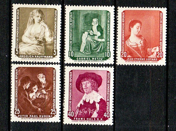Germany DDR 439-43 MNH 1959 Famous Paintings Full Set Very Fine