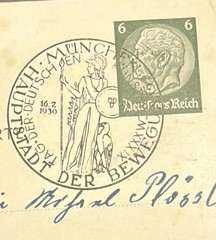 WW2 WWII German Portrait Third Reich Stamped post card Munich 1939
