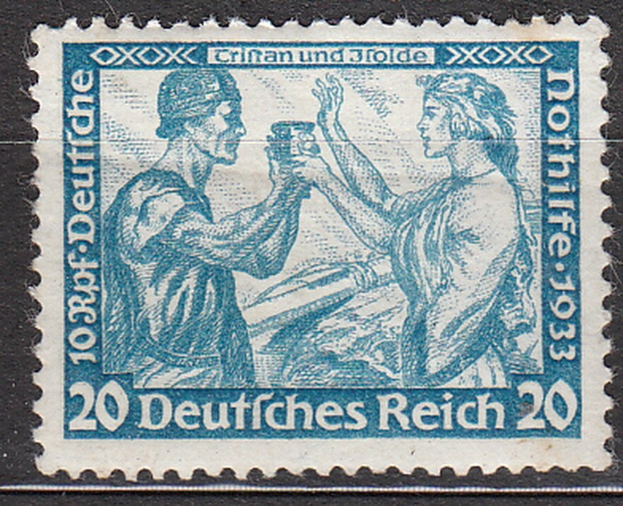 Stamp Germany Mi 505A Sc B55 1933 WWII 3 Reich Tristan Isolde Richard Wagner MH