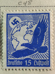 Germany lot of 9 Stamps 1934 Scott Cat C46-C54 Consecutive Air Post Mix CXL, MH
