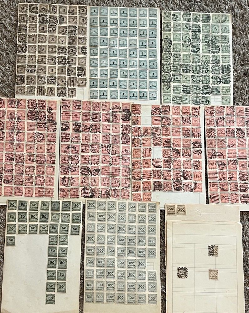 AMAZING GERMANY M&U STAMP RESELLER LOT WORLD WAR ONE ERA HYPERINFLATION, OVPTS