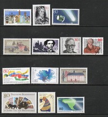 GERMANY – 1986 – COMMEMORATIVE ISSUES – 13 DIFFERENT STAMPS – MNH