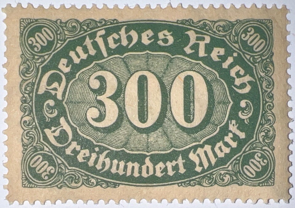 Travelstamps: 1922 Germany Stamps Deutsches Reich 300 Mark Mi. Nr. 249, MNH