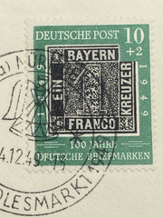 1949 Germany Christkindles Market Christmas Cancel Nuremberg to Black Earth, WI