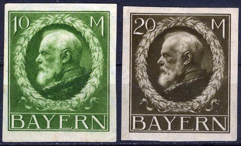 Bavaria 1914 King Ludwig MH (SC# 113-114)
