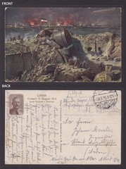 GERMANY 1915, Fieldpost card, Battle of Liège 1914, Propaganda, WWI