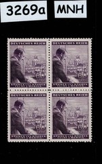 MNH Stamp block B18 Adolf Hitler 1943 Birthday WWII Germany occupation #3269a