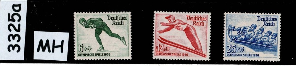 MH Stamp set B79-B81 1936 Berlin Germany Winter Olympics complete #3325a