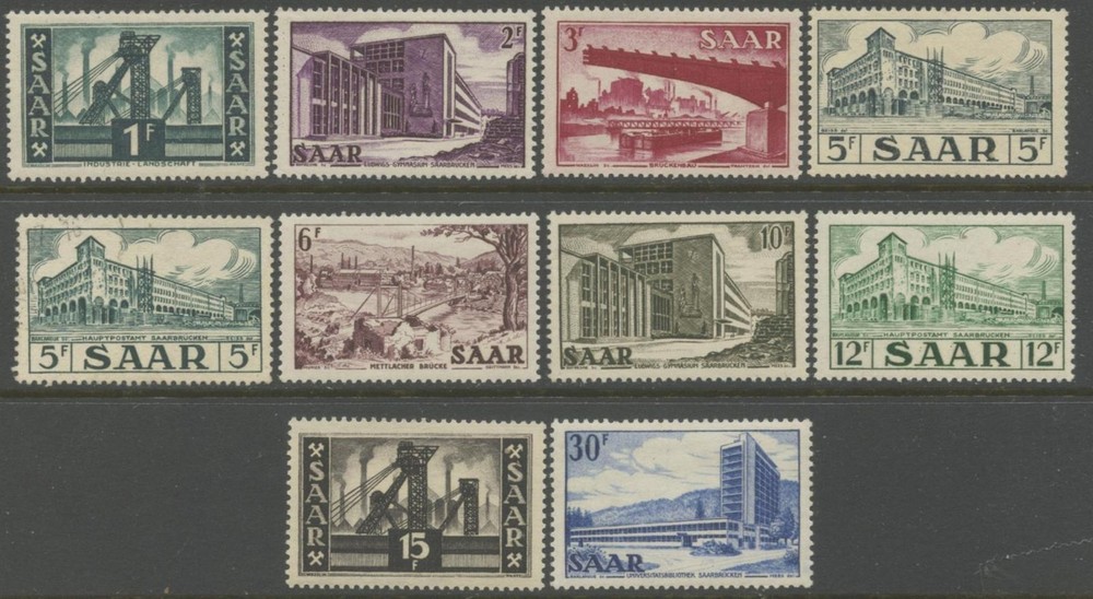 SAAR Sc#232-240, 244 1952-55 Scenes Part Set Most OG Mint Lightly Hinged
