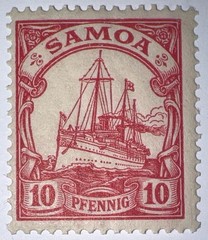 Travelstamps: GERMANY SAMOA STAMPS Kaiser’s Yacht 10Pf Mint Original Gum MNH WMK