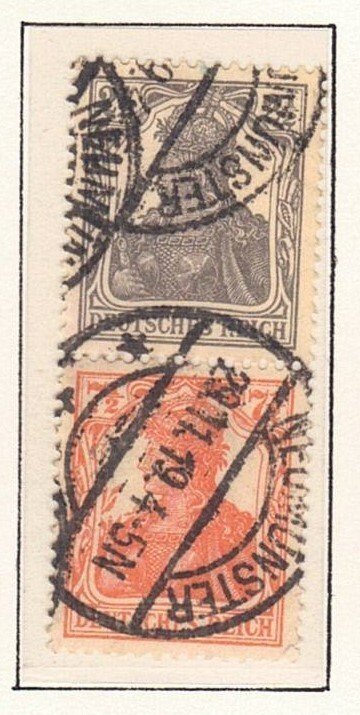 Germany – 1916-17 ZdMiNr S11a, 2½+7½ Germania, se-tenant pair