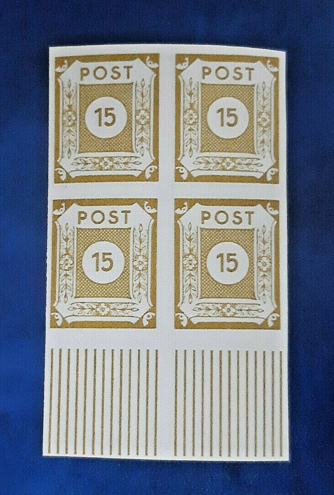 Germany Stamps Allied Occupation 4x 15 Pfennig 1945 Block SBZ Mi. Nr. 47 (19789)