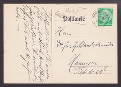 GERMANY 1934, Postcard from Hannover local, Special cancellation