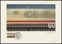 ART-EDITION 1991 GERMANY 1530 EISENBAHN ICE PM „BERLIN“ HAND-SIGNED !!