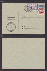 GERMANY 1949 Württemberg French zone, Cover from Rottewil to Trossingen