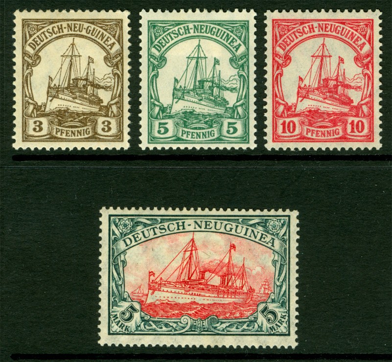 German Colonies – NEW GUINEA 1914 Kaiser’s YACHT set Sc# 20-23 mint MH