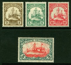 German Colonies – NEW GUINEA 1914 Kaiser’s YACHT set Sc# 20-23 mint MH