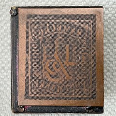 Antique German Postal Wood & Metal Printing Block Stamp Hamburg Half Schilling