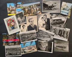 18pc German Postcard Photo Lot 1950s 60s Travel Cars Wedding Scenery RPPC