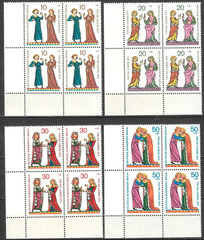 Germany Berlin Stamp Blocks 1970 SC# 9NB70-9NB73 Surtax to benefit young people