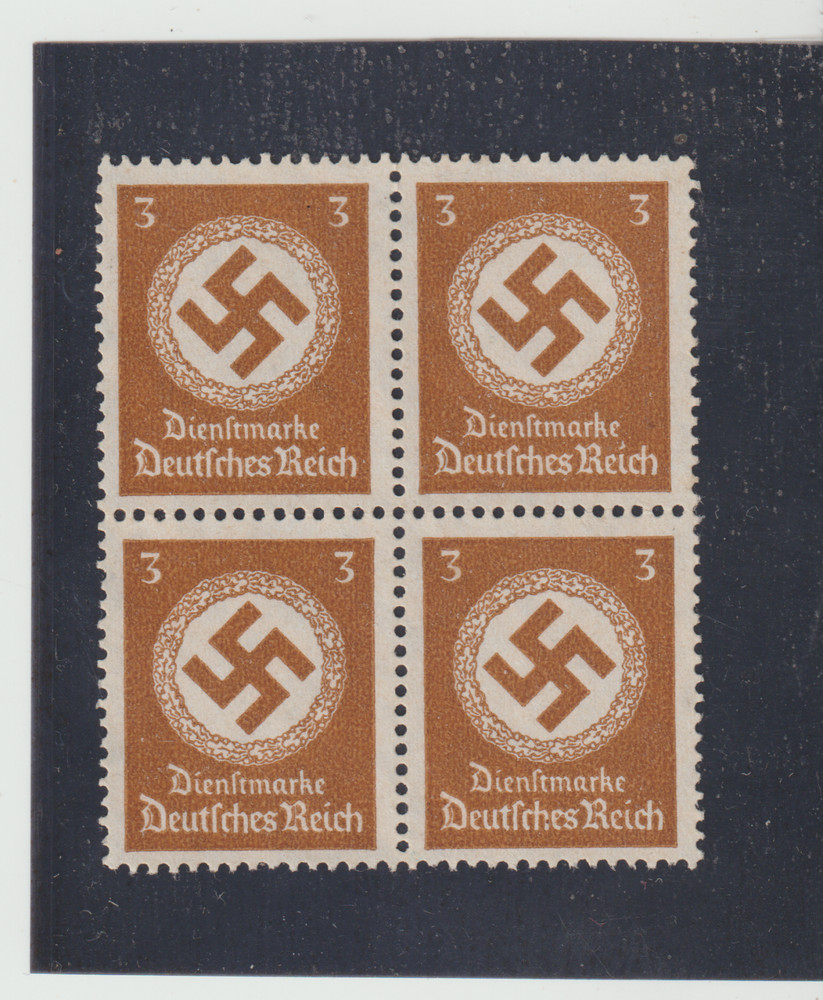 Germany Scott #O92 Official MNHNG Blk of 4 War Third Reich Emblem Swastika