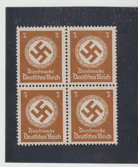 Germany Scott #O92 Official MNHNG Blk of 4 War Third Reich Emblem Swastika