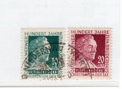 GERMANY FRENCH ZONE WURTTEMBERG 1949 8NB7-8NB8 VFU EXPERTIZED SCHLEGEL BPP