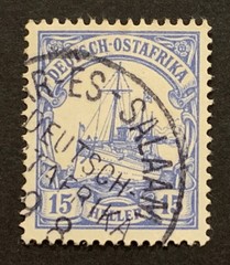 Travelstamps: Germany East Africa Stamps DAR-ES-SAALAM Kaiser’s Yacht Used UnWMK
