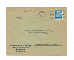 GERMANY 1933 Cover sent from Bremen to Friedrichstal – Slogan Cancel