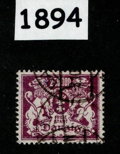 Used stamp Sc 134 Gdansk Poland Danzig 1923 Germany post WWI #1894