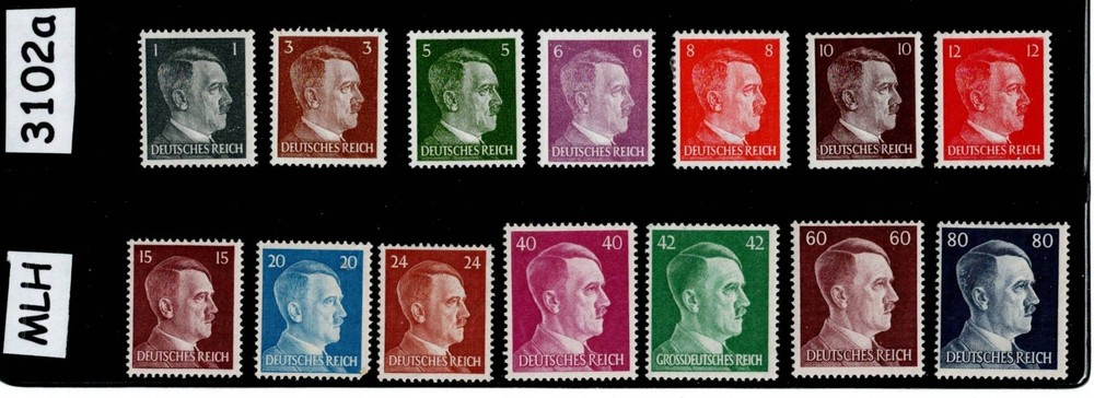 MLH stamps Adolf Hitler 1941-1944 issues Third Reich WWII era Germany #3102a