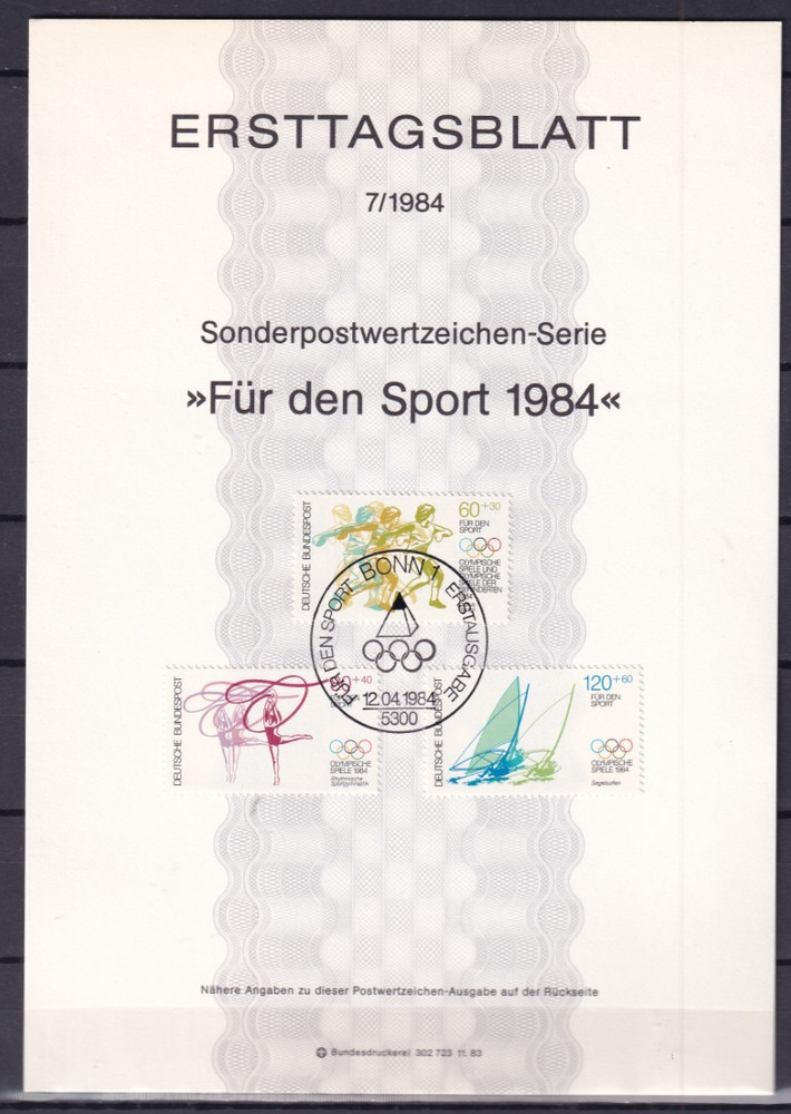 Bundesrepublik ETB 1206-8 Scott B620-2 Olympics