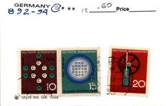 Germany, Postage Stamp, #892-894 Used, 1964 Science (AD)