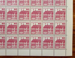Berlin No. 611 sheets mint castles and palaces 60 pfennig red luxury bow