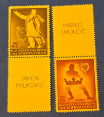 1942 WW2 WWII CROATIAN CROATIA YOUTH ORG NAZI GERMAN Third Reich stamp lot MNH
