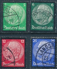 Stamp Germany Mi 548-53 Sc 436-41 1934 Fascism Death Hindenburg Mourning Used