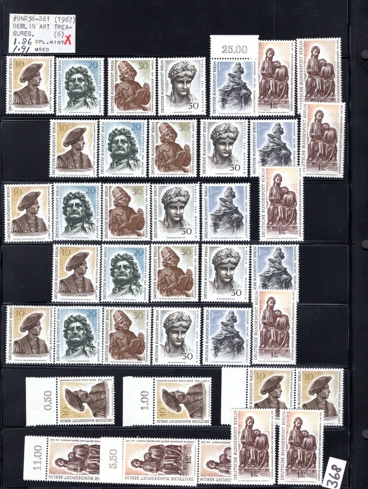 Several Sets Germany Berlin 9N256-9N261 MNH + Extras